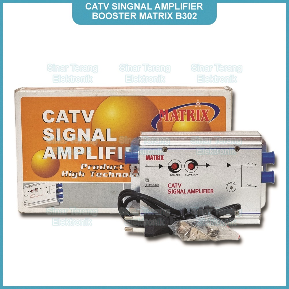 Jual CATV Signal Amplifier B302 Penguat dan pencabang sinyal UHF atau VHF dari 1 ke 2 Shopee