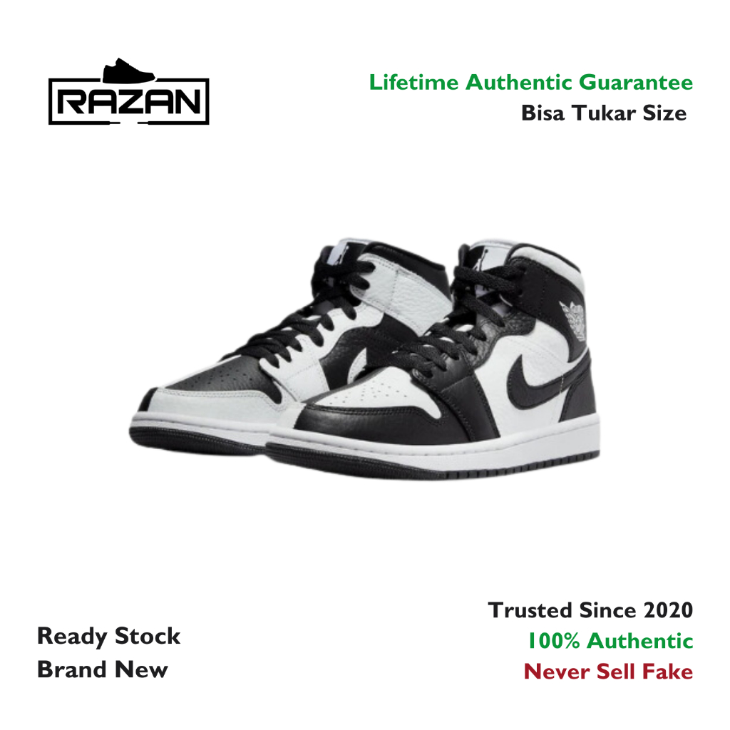 Jual Air Jordan 1 Mid SE Homage Black White 100 Authentic Shopee Indonesia