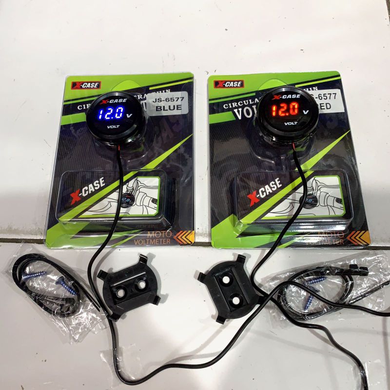 Jual Voltmeter Aki 12Volt Pengukur Aki Universal Motor Digital Slim