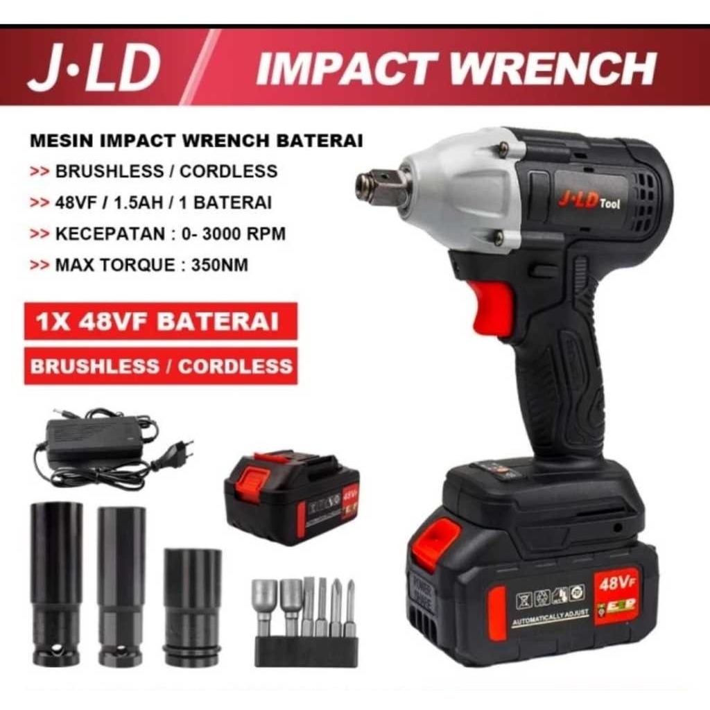 Jual Jld Impact Wrench Brushless Cordless S Mesin Buka Baut Mobil Baterait In Chuck Impek