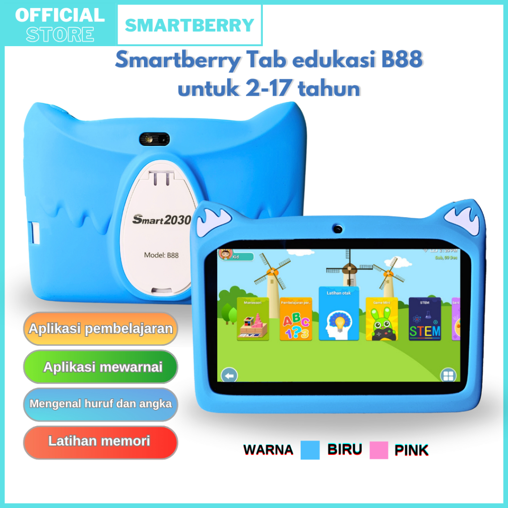 Jual SMARTBERRY SMART2030 KIDS STUDY TAB B88 Kids Tablet / Tablet Anak ...