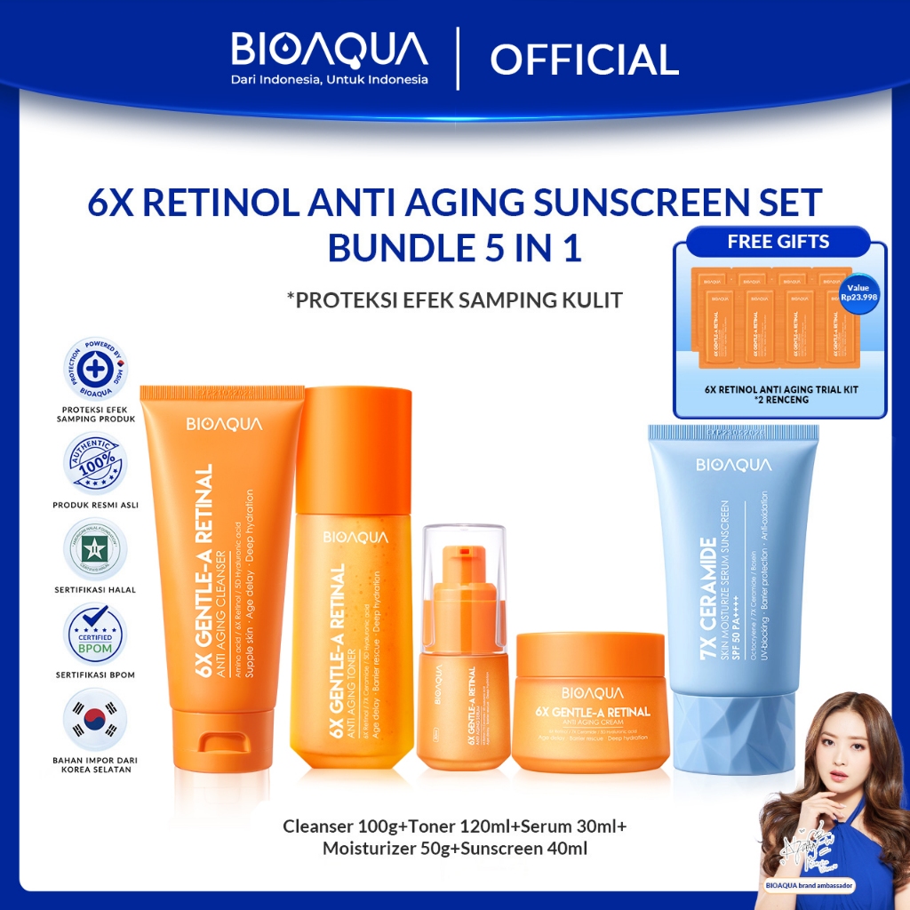 Jual BIOAQUA 6X GentleA Retinol Anti Aging Skincare With Sunscreen