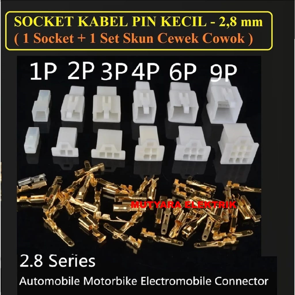 Jual Socket Connector Kabel Pin Ukuran Kecil Skun Soket Konektor Kabel Socket