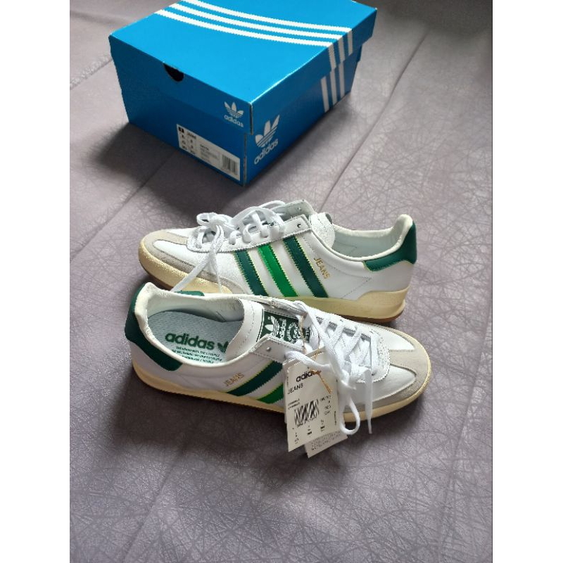 Jual adidas jeans leather white green (SALE) Shopee Indonesia