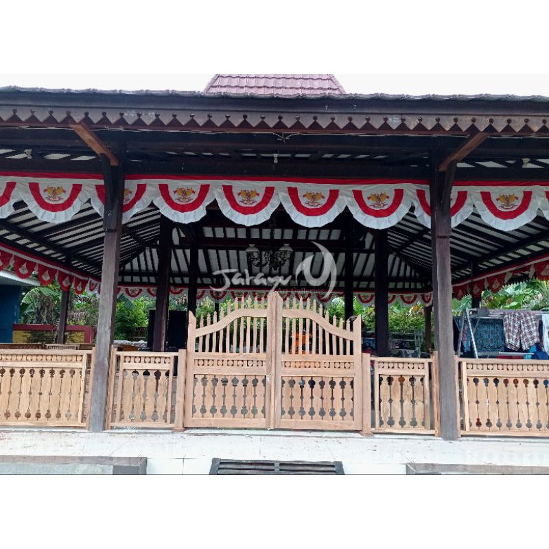 Jual Ralling pagar kayu pendopo joglo kayu jati lawas Shopee Indonesia