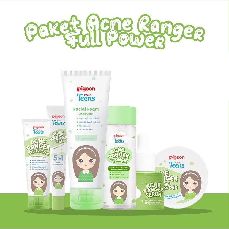 Jual Pigeon Teens Paket Perawatan Muka Wajah Berjerawat 6 in 1 | Acne ...