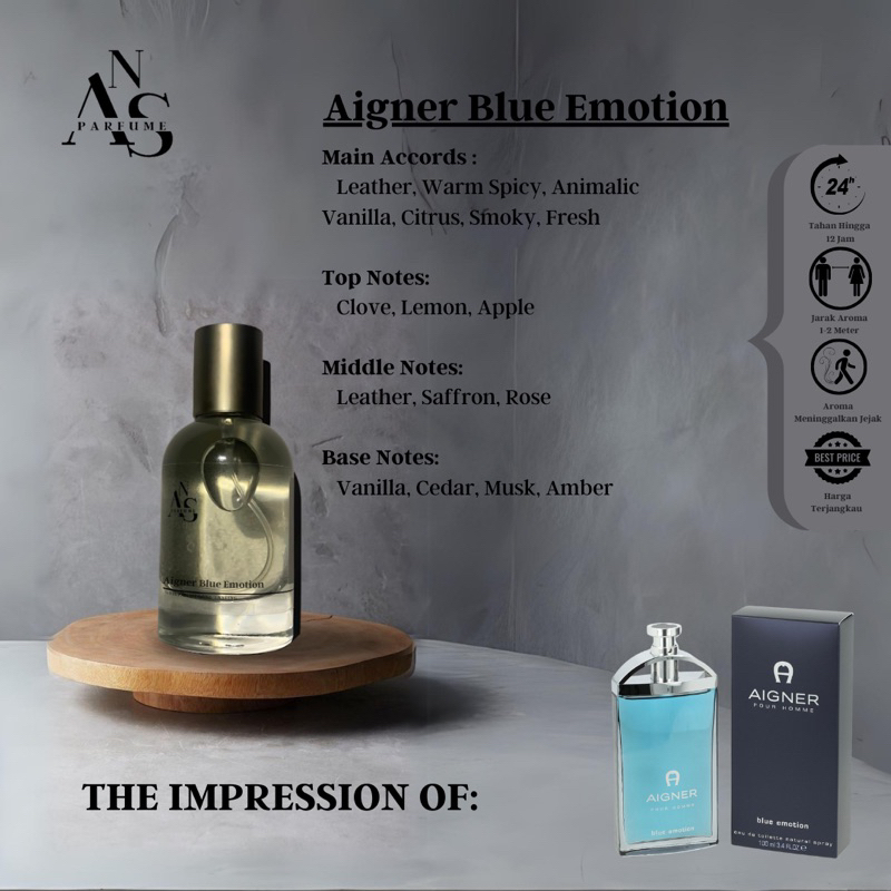 A N S Parfume Aigner Blue Emotion Pria Eud De Parfum Long Lasting - Main Image