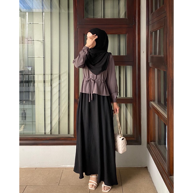 Jual Dafinty Rosella Dress Dress Cringkle Simple Premium Shopee Indonesia