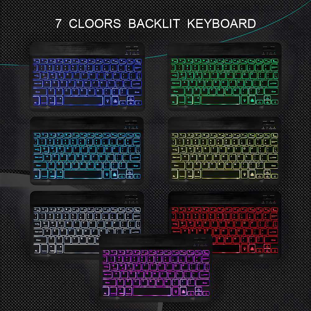 Jual Keyboard Wireless Bluetooth RGB iOS Android Windows 10 Inch SS01 ...