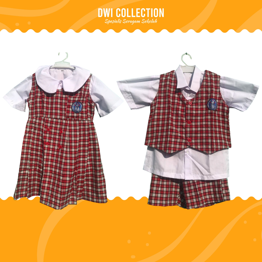 Jual SERAGAM KOTAK ROMPI ANAK SEKOLAH PAUD / TK (FREE LOGO CUSTOM ...