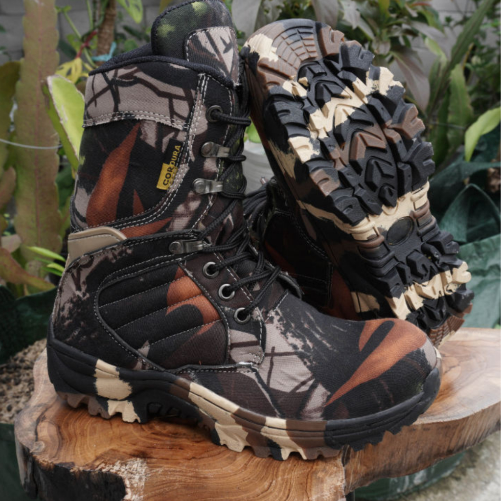 Jual Sepatu Safety Boots Pria Sepatu Pdl Camo Loreng Inch Sepatu Pria Ujung Besi Sepatu Boots