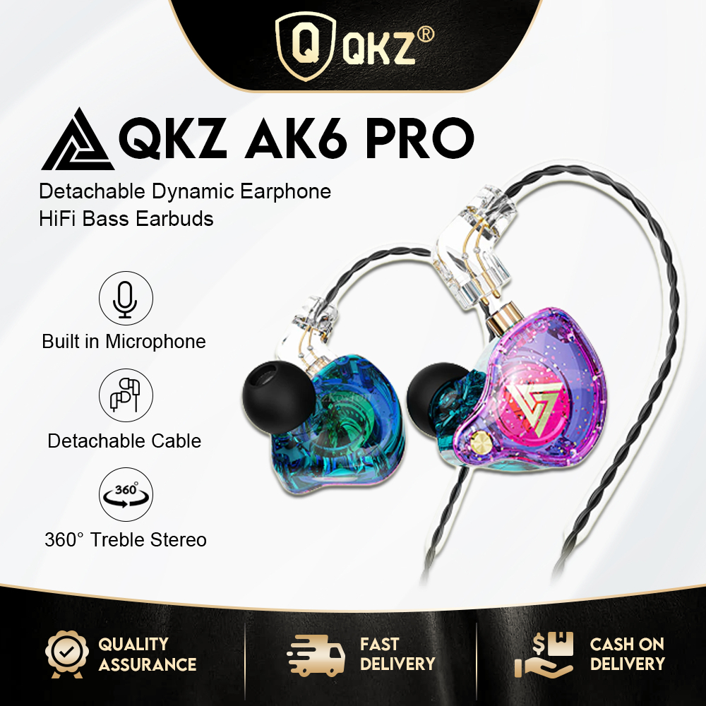 Jual Qkz Ak6 Pro Wired Hi Fi Bass Earbuds Monitor With Removable Cable