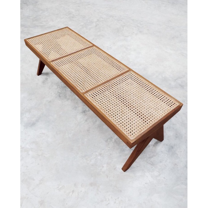 Jual BENCH KAYU JATI MIX RATTAN / KURSI PANJANG / TERBARU KURSI ...