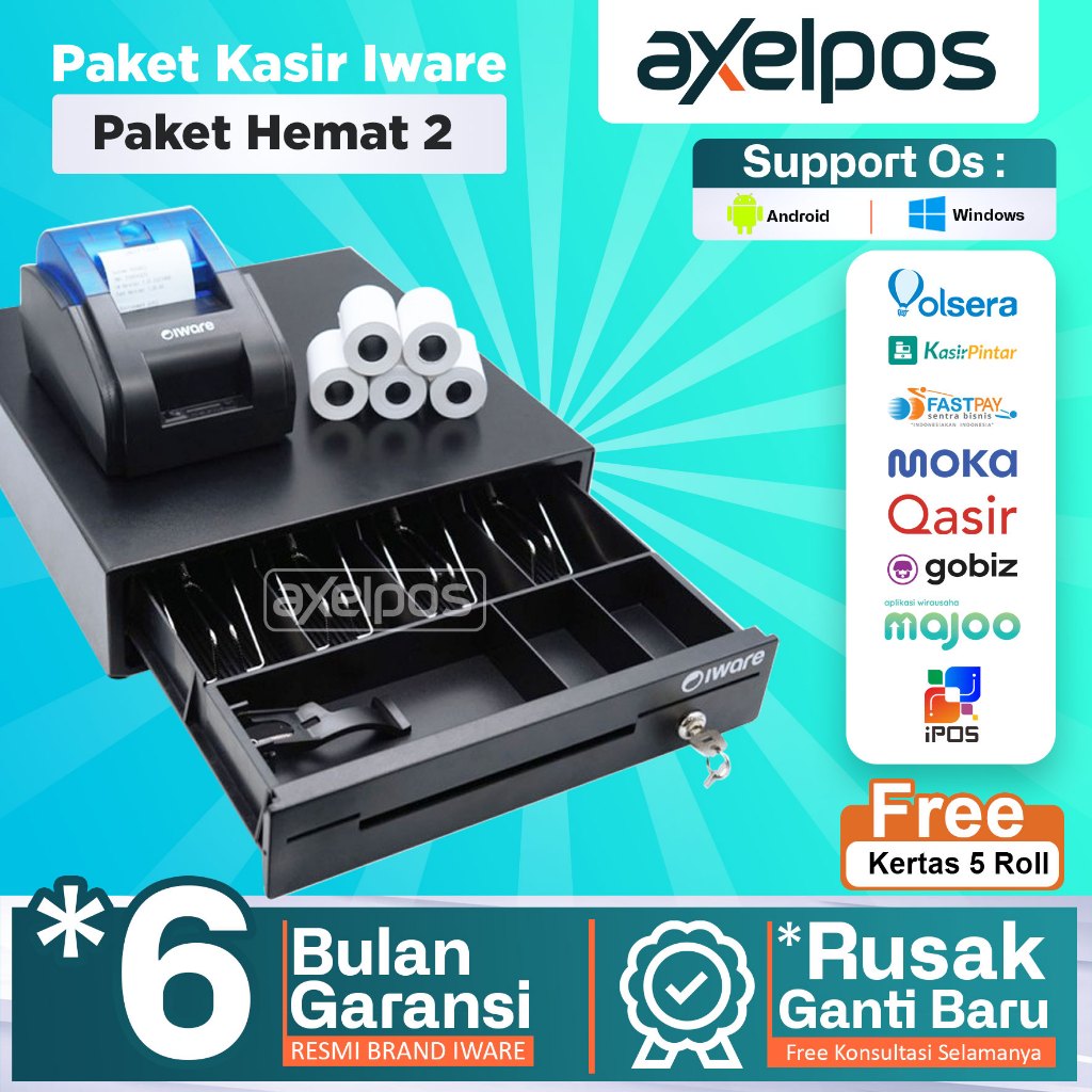 Jual Paket Alat Kasir Android Printer Bluetooth Cash Drawer Slot