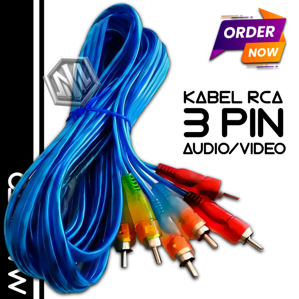 Jual Kabel RCA 3 Pin Audio Video 1.5 Meter / Cable Jek Rca 3-3 ...