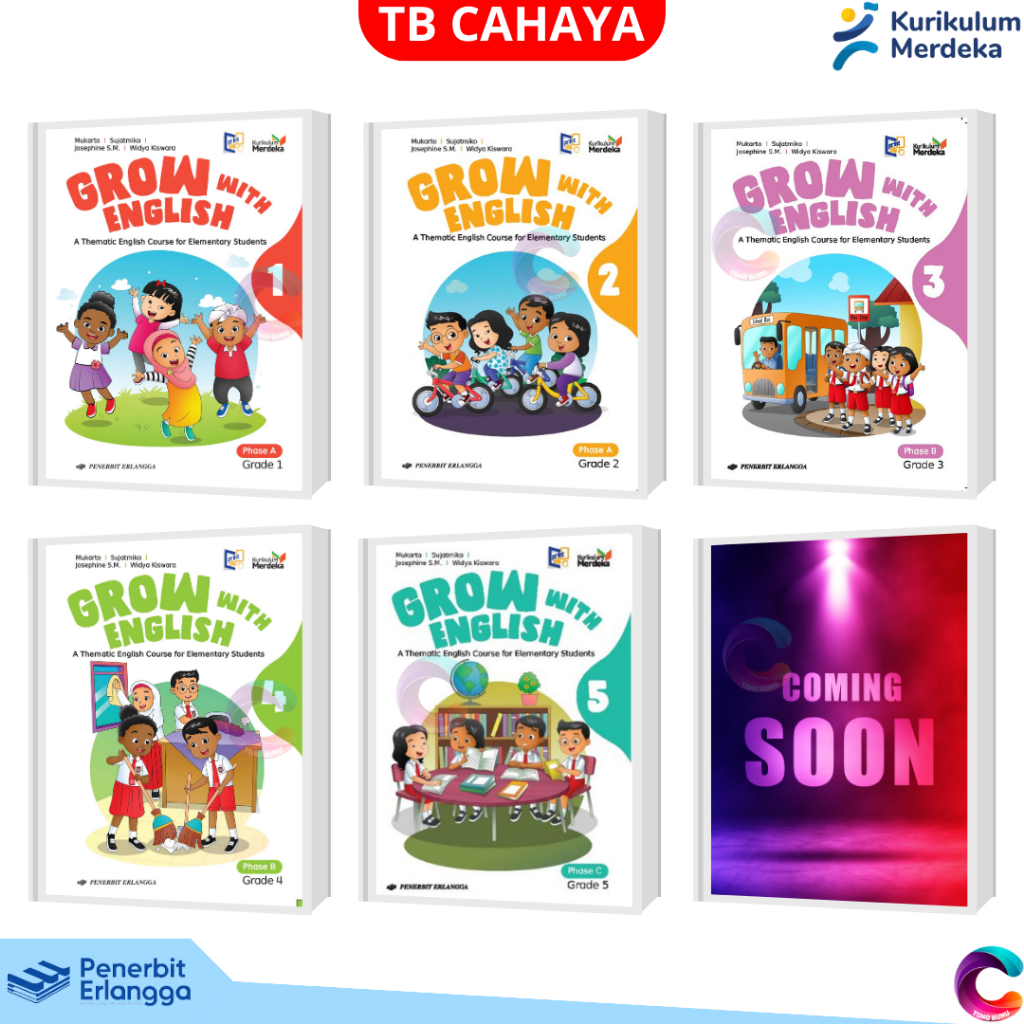 Jual BUKU GROW WITH ENGLISH Kelas 1 2 3 4 5 6 Phase A B C KURIKULUM ...