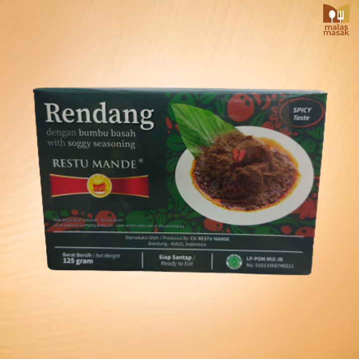 Jual Rendang Basah Rasa Spicy Pedas Restu Mande Rendang Padang 125gr ...