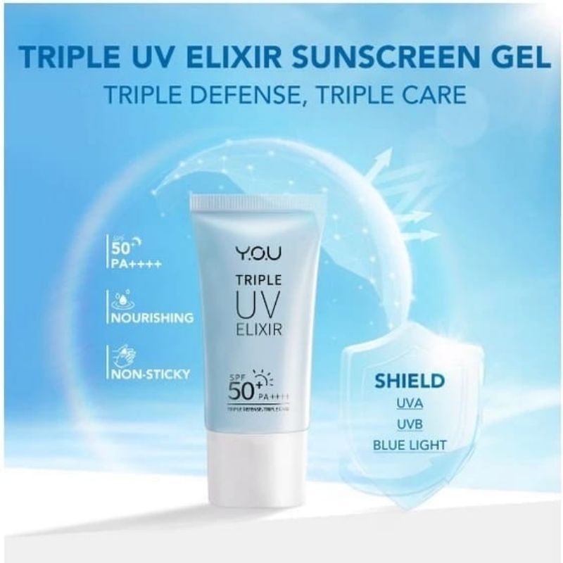 Jual YOU TRIPLE UV ELIXIR SUNSCREEN GEL SPF 50+ PA++++ | Shopee Indonesia