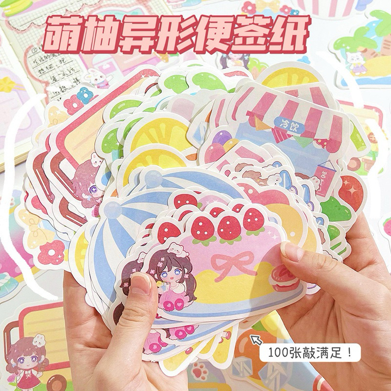 Jual 100 lembar decorative post it memo diy jurnal | Shopee Indonesia