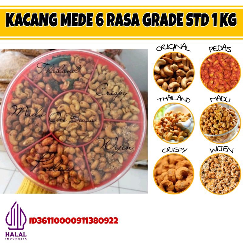 Jual Kacang Mede 6 Rasa Grade Std Kemasan 1kg Kacang Mede 6 Rasa Madu