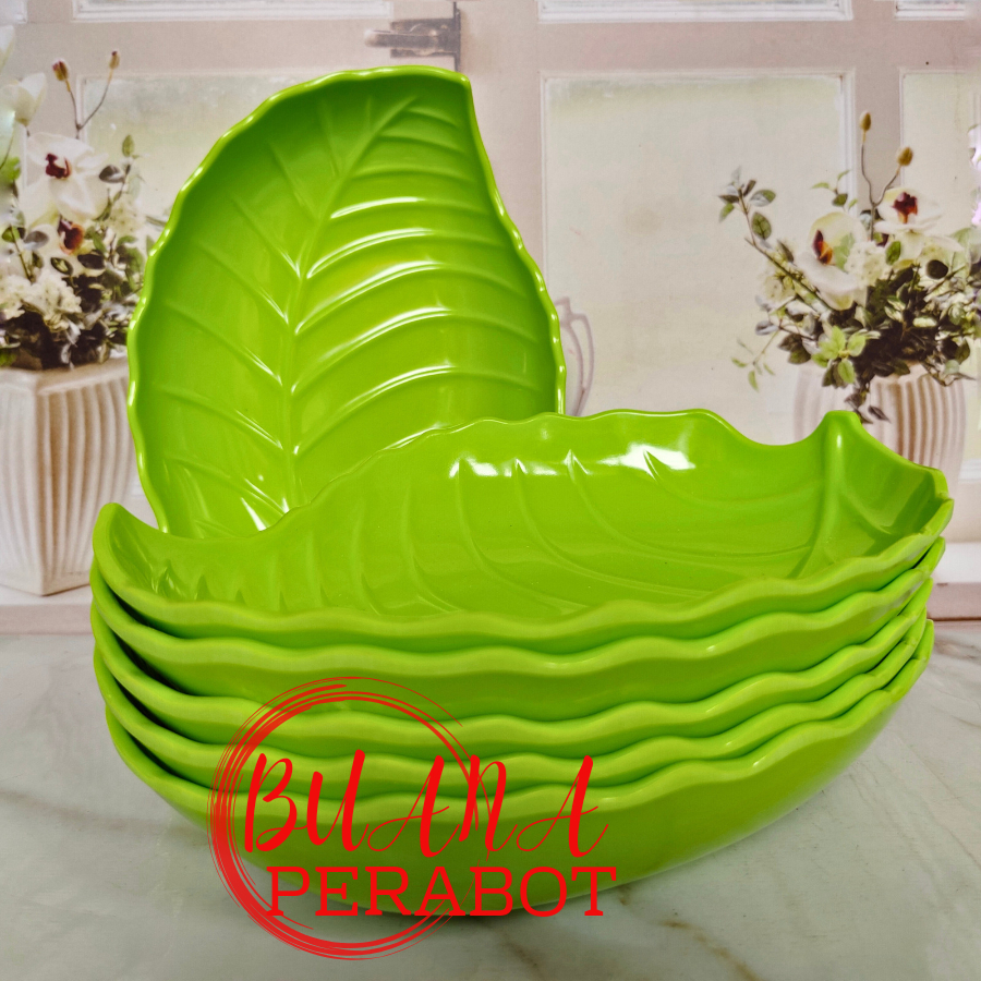 Jual 3 PCS PIRING SAJI MELAMIN MODEL DAUN TIMBUL TEBAL DAN KUAT ...