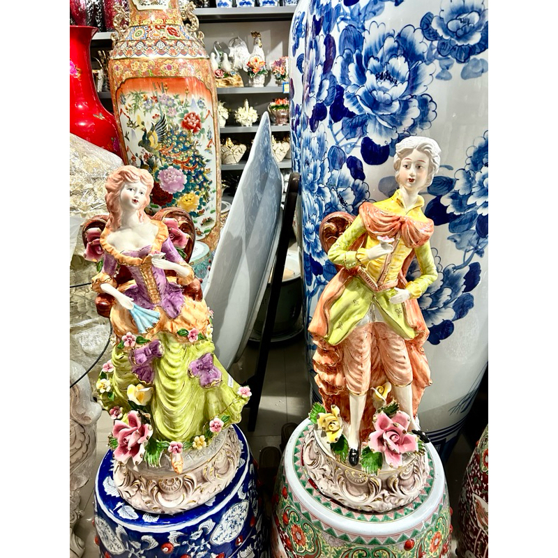 Jual pajangan hias patung ratu dan raja keramik | Shopee Indonesia
