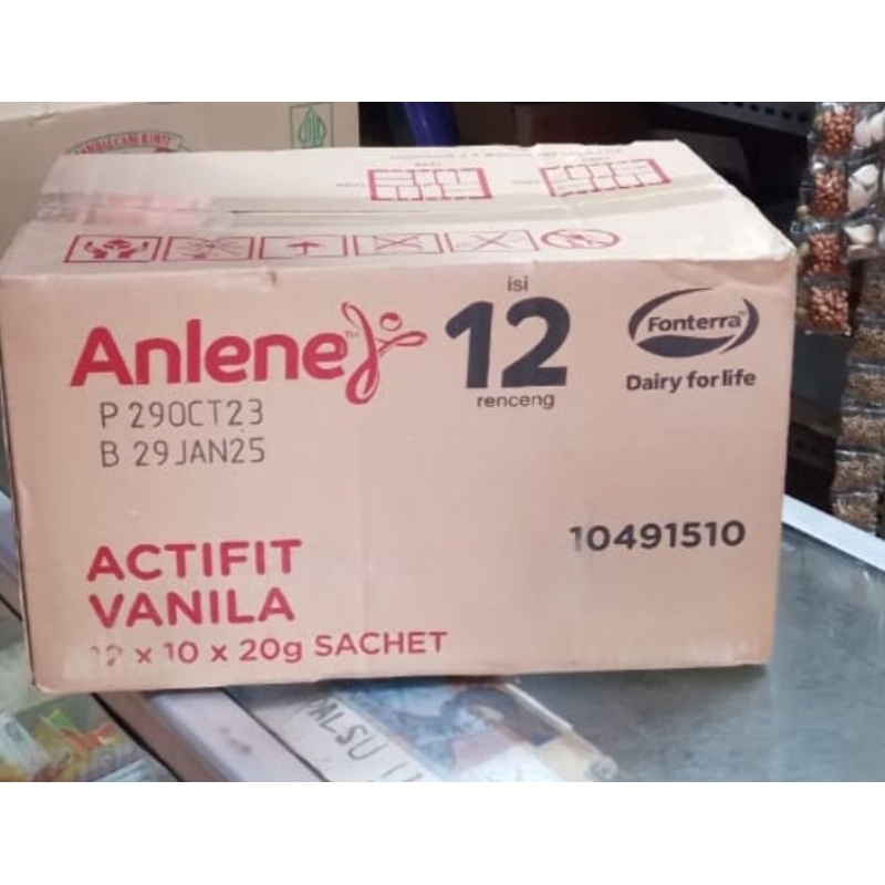 Jual Susu Bubuk Anlene Sachet Dus Karton Vanila Cokelat Isi 12 Renteng ...