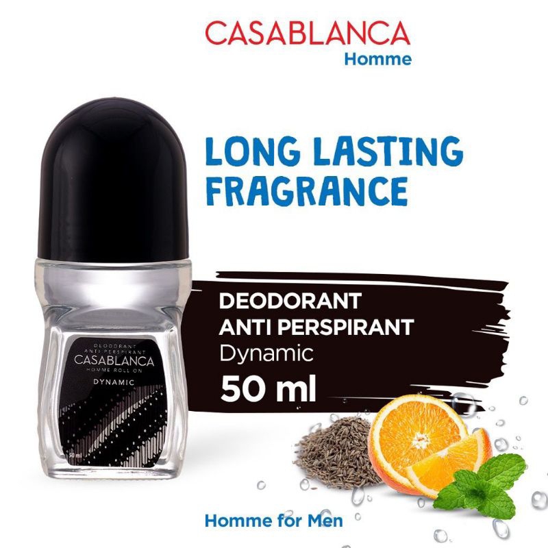 Jual CASABLANCA Deodorant Roll On Dynamic Black 50 ml | Shopee Indonesia