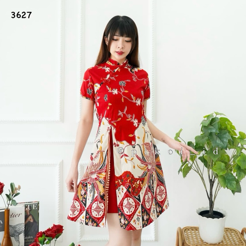 Jual Dress cheongsam batik modern wanita dress qipao chinese style cny katun couple batik CHILAX Shopee Indonesia