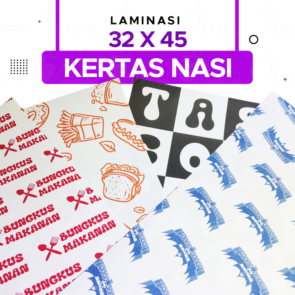 Jual Kertas Nasi Motif Ukuran X Paper Wrap Printing Laminasi Food Grade Shopee Indonesia