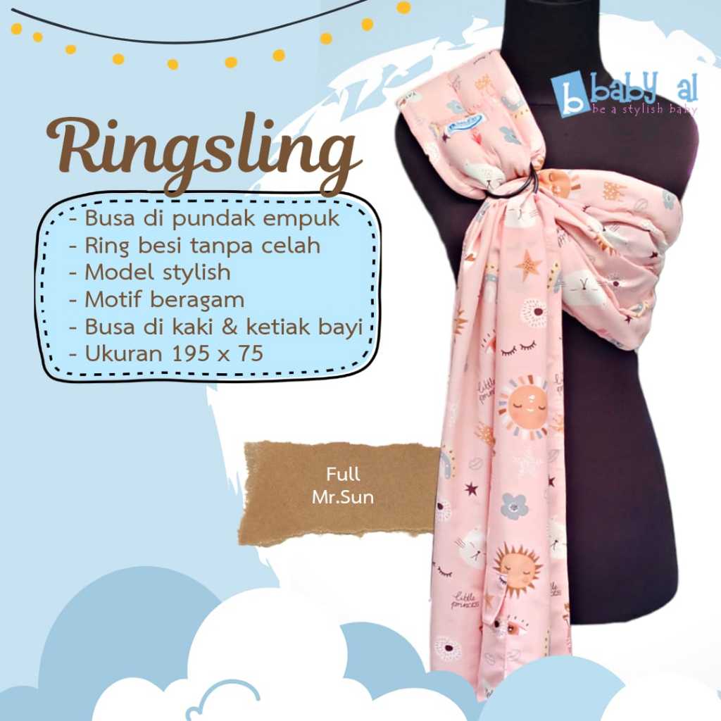 Jual Gendongan Bayi Ring Sling Baby Al Pink Motif Shopee Indonesia