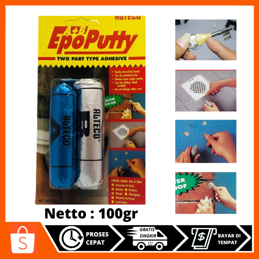 Jual Lem Epo Putty Alteco / Epo Putty / Lem Porting 100 Gram | Shopee ...