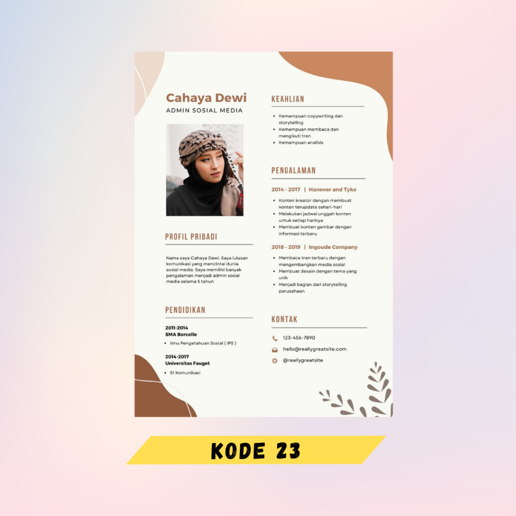 Jual Resume Curriculum Vitae Jasa Desain Cv Layanan Jasa Desain Surat Lamaran Shopee