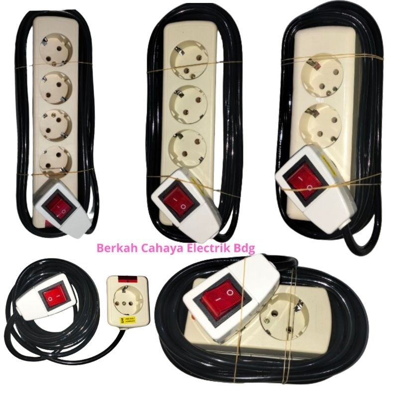 Jual stop kontak on off 1 2 3 4 5 lubang kabel hitam 1 2 3 4 5 6 7 8 9 ...