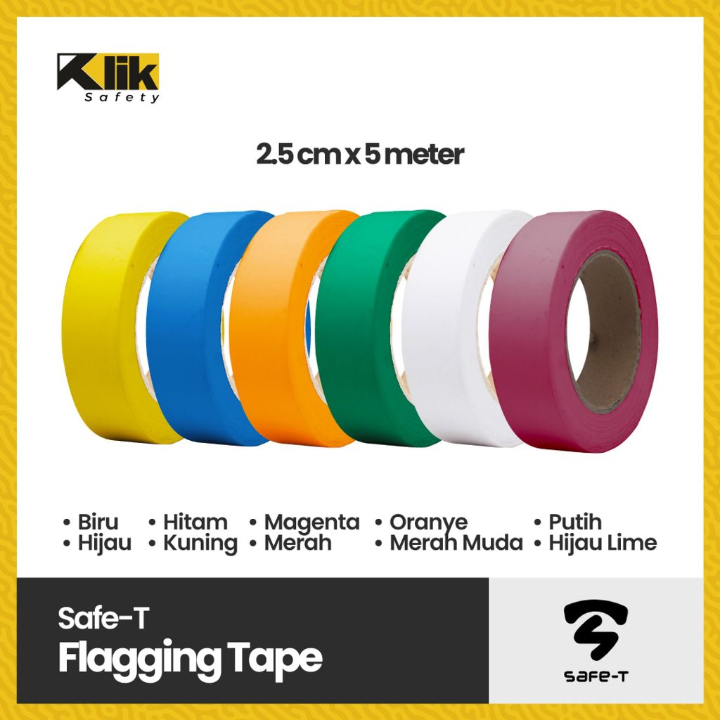 Jual FLAGGING TAPE SAFE-T PITA SURVEY SAFETY 2.5 CM X 50M | Shopee ...