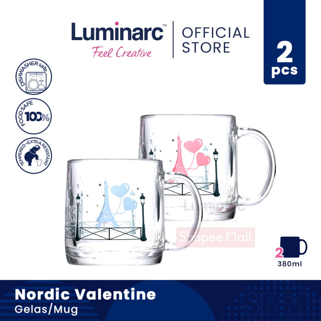 Jual Luminarc Gelasmug Nordic Valentine 380ml 2pcs Shopee Indonesia 2869