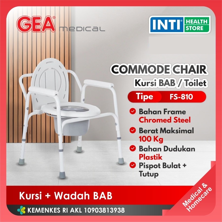 Jual GEA Medical Commode Chair FS 810 | Kursi + Kursi BAB | Shopee ...