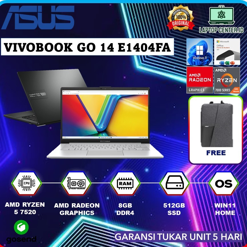 Jual Asus Vivobook Go 14 E1404fa Ryzen 5 7520 8gb 512gb W11ohs 140fhd Blk Fhd554 Shopee 7193