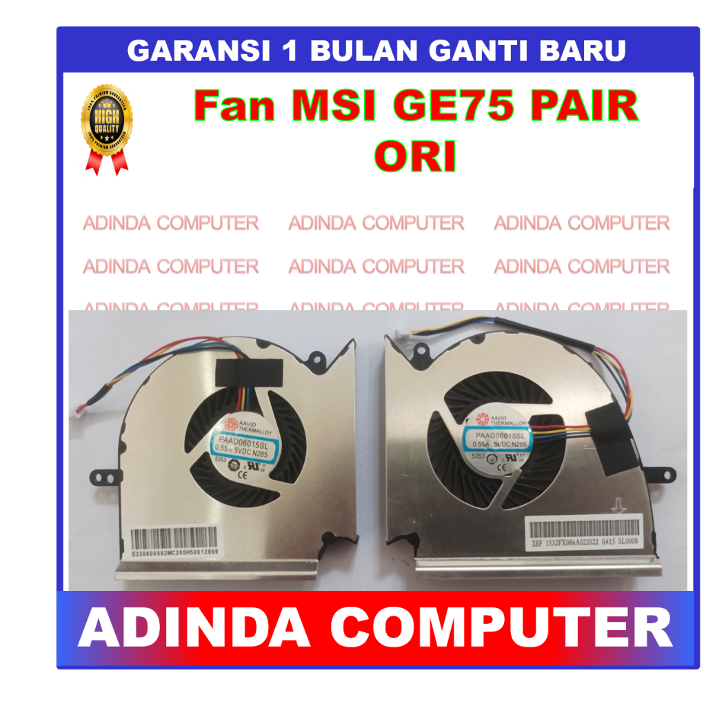 Ventilateurs De Refroidissement Pour PC Portable MSI GE75/GP75/GL75 - Pour CPU Et GPU, Remplacement Silencieux