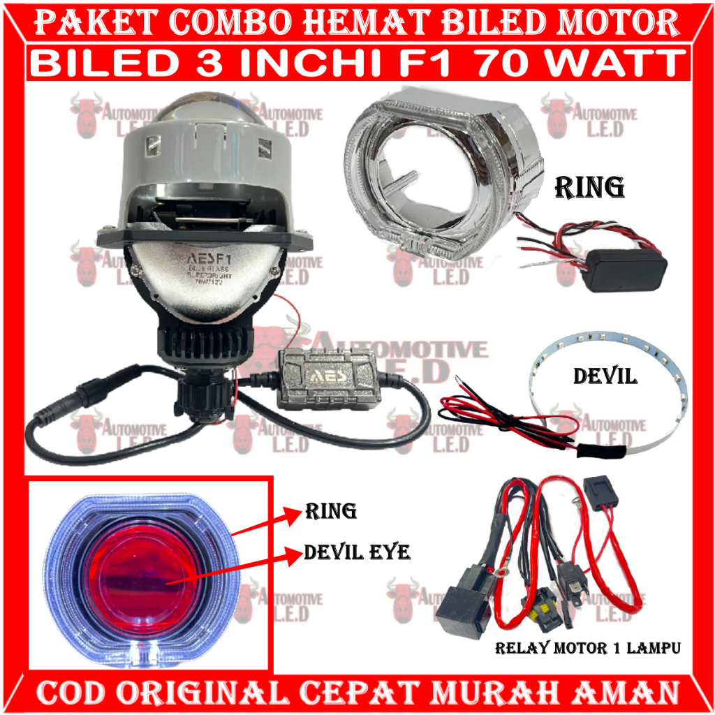 Jual Original Paket Combo Hemat Biled F Aes Bluelens Inchi Watt