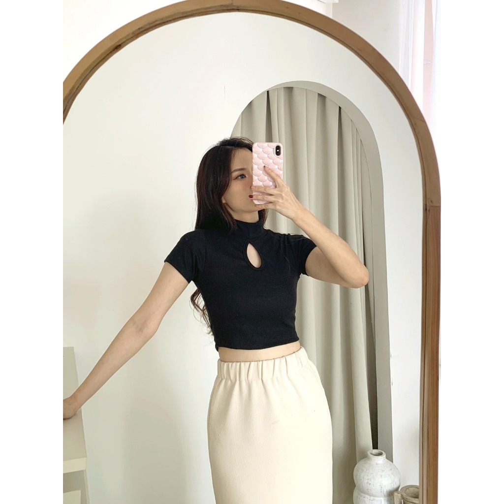 Jual Korean Knit Crop Top Rajut Korea Kaos Polos Wanita B1180 | Shopee ...