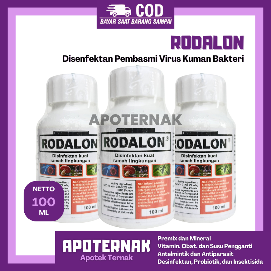 Jual RODALON 100 mL - Disenfektan Pembasmi Virus Kuman Kuman Bakteri ...