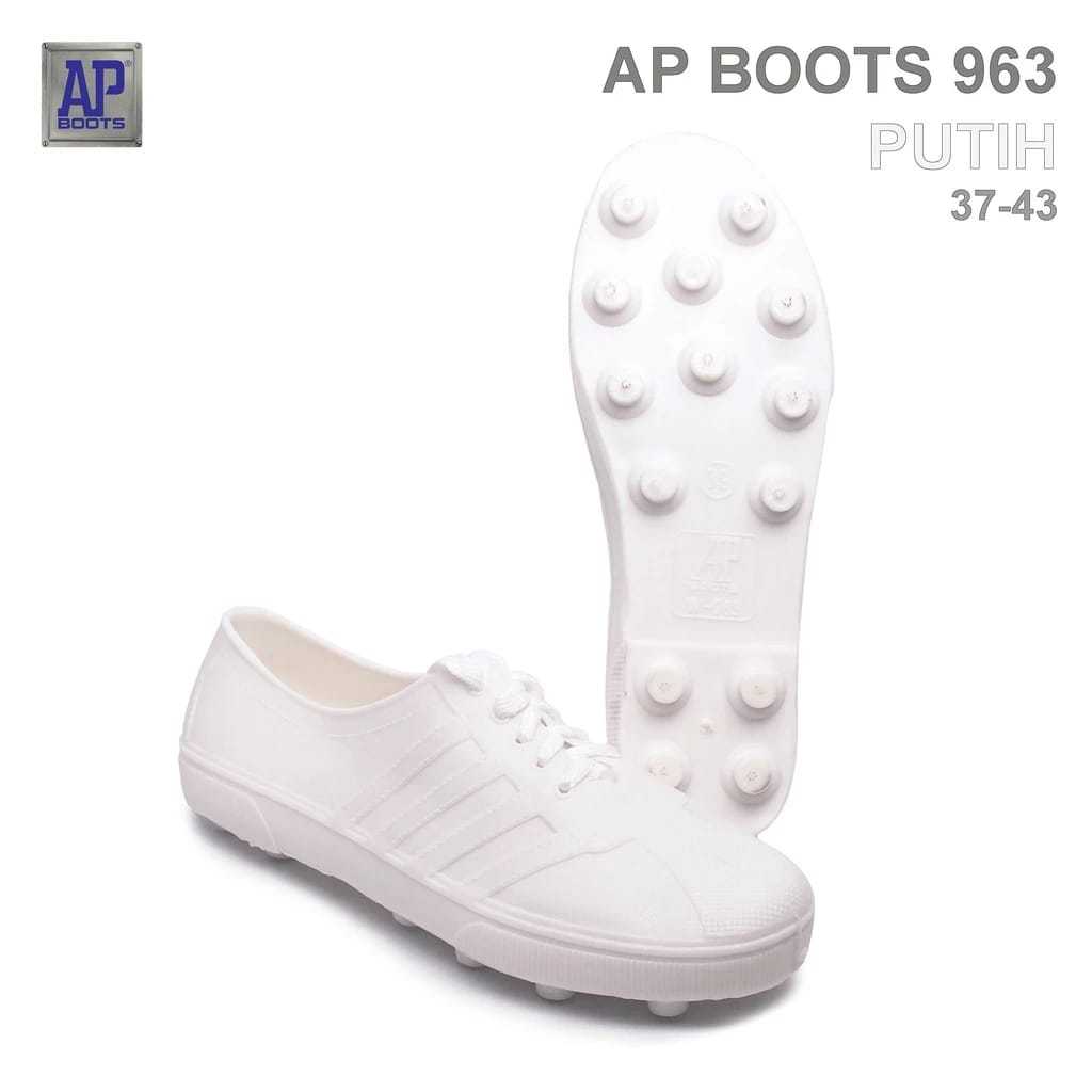 Jual Sepatu AP Boots Pool 963 Putih polos | Shopee Indonesia