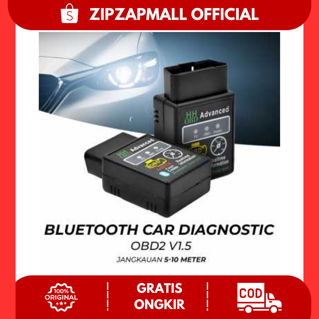Jual Bluetooth Car Diagnostic OBD2 V1.5 ELM327 / ASLI Pembaca Kode