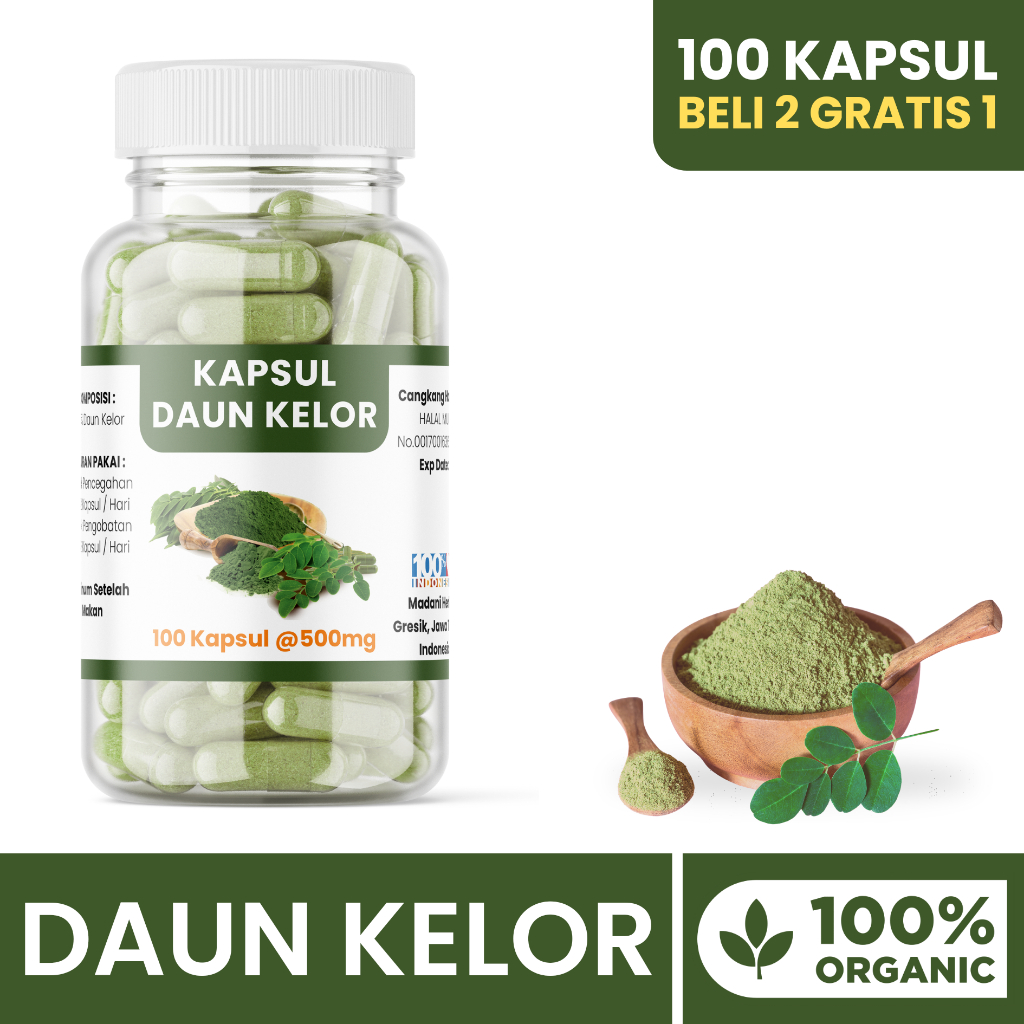 Jual Kapsul Daun Kelor Kemasan Botol Isi Beli Gratis Shopee