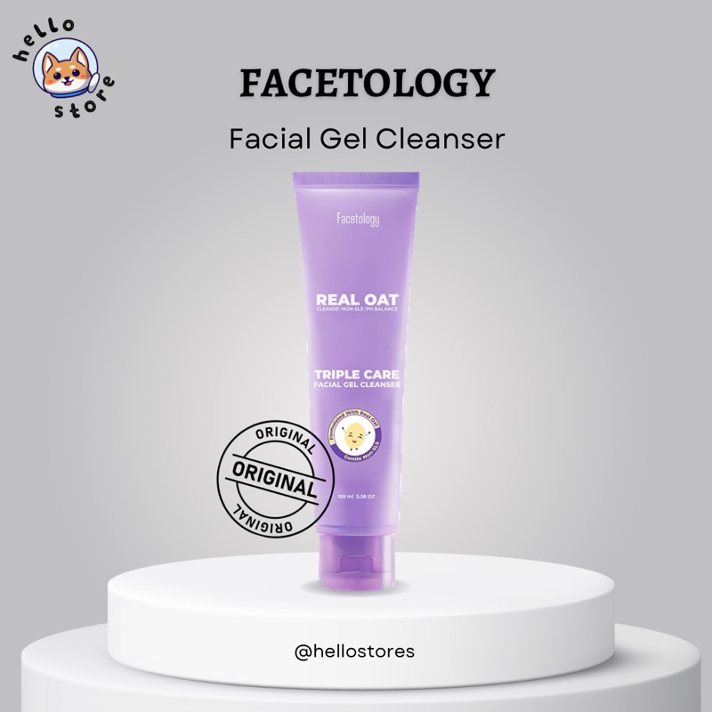 Jual Facetology Triple Care Facial Gel Cleanser 100mL | Real Oat gel ...