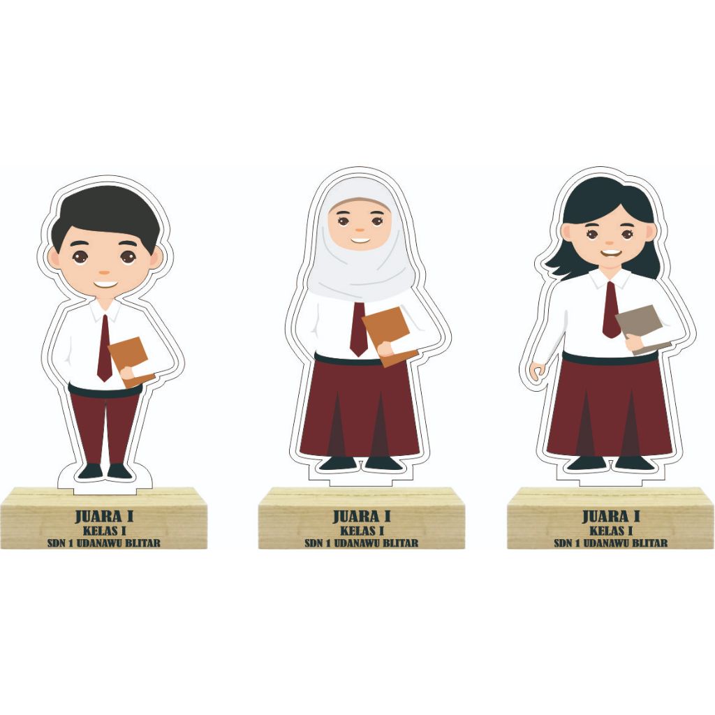 Jual Piala Juara Kelas Tatakan Kayu/Kado Juara Kelas SD/MI/Piala