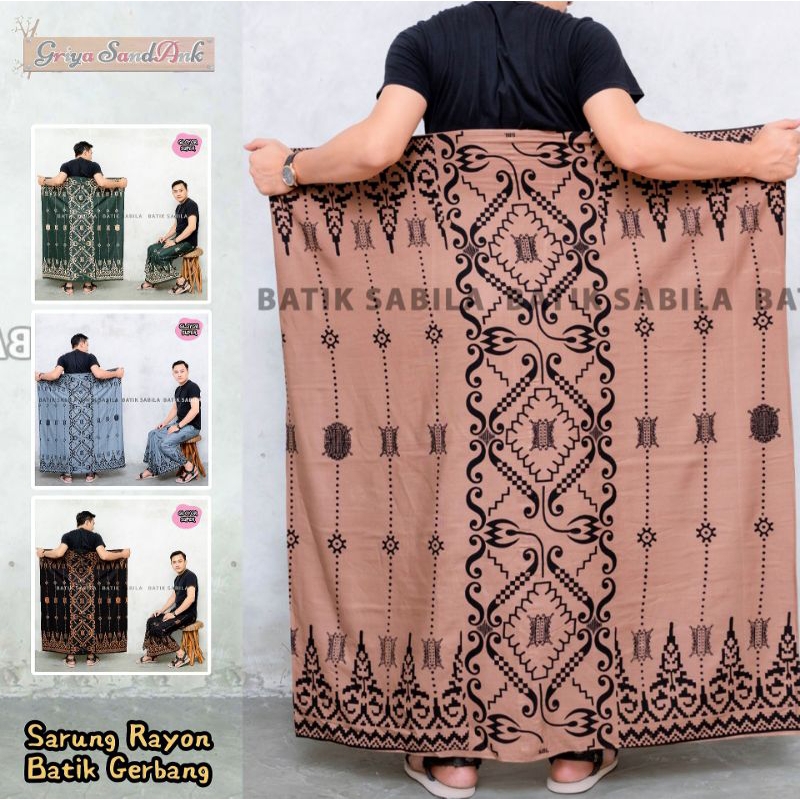 Jual Sarung Batik Motif Gerbang Sarung Batik Rayon Sarung Santri