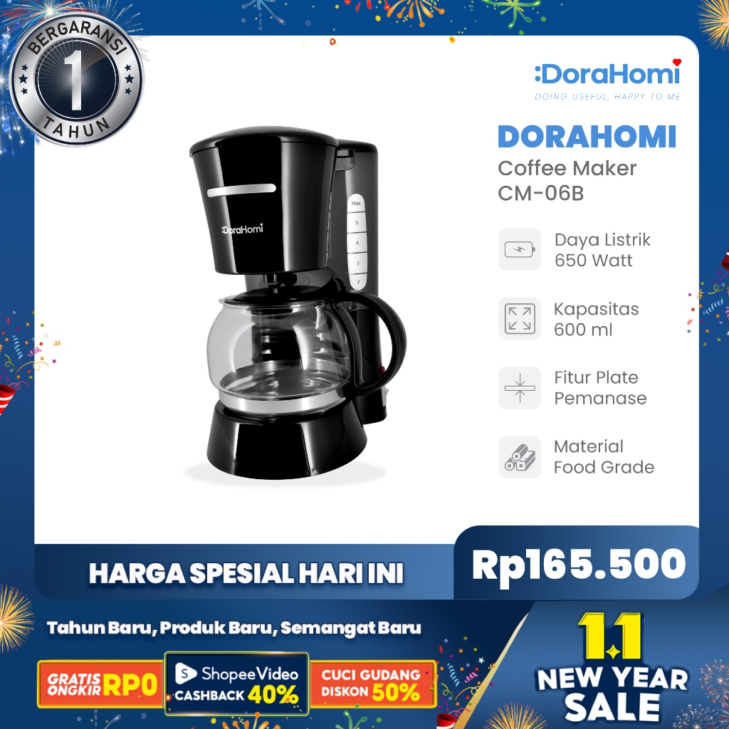 Promo Simplus Coffee Maker 1.5L Mesin Pembuat Kopi Low Watt Mesin