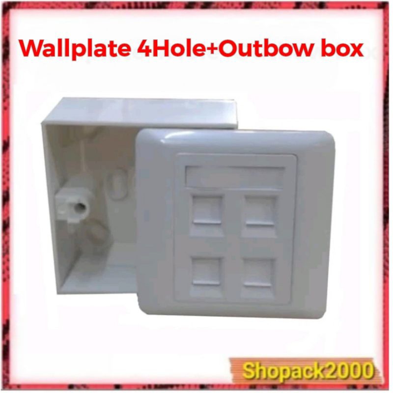 Jual Wallplate RJ45/RJ11 Face Plate RJ45/RJ11+Out Bow Box | Shopee ...